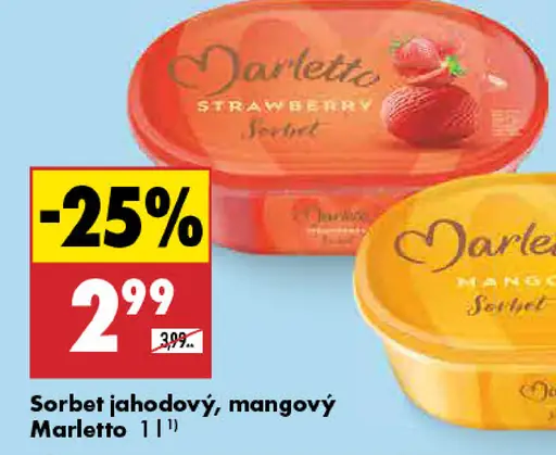 Marletto Sorbet jahodový, mangový