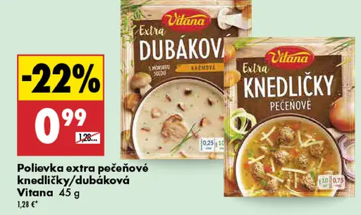 Vitana Extra pečeňové knedličky / dubáková polievka