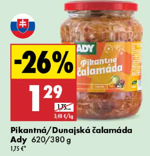 Ady čalamáda dunajská, pikantná