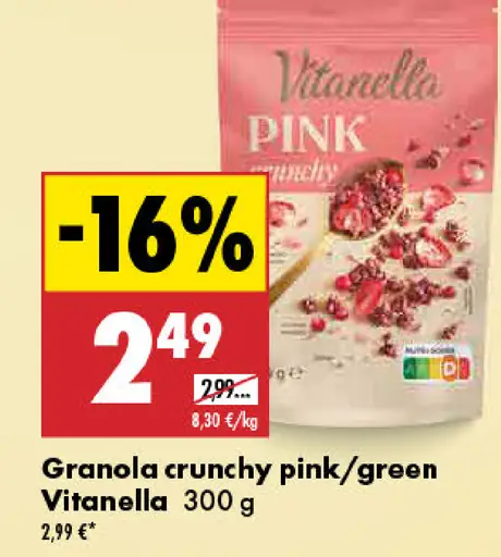 Vitanella Granola crunchy pink/green