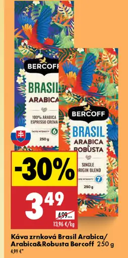 Bercoff Brasil Arabica zrnková káva