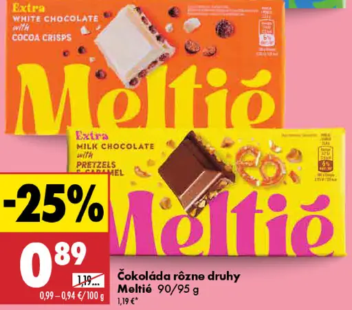 Meltí čokoláda a želé rôzne druhy