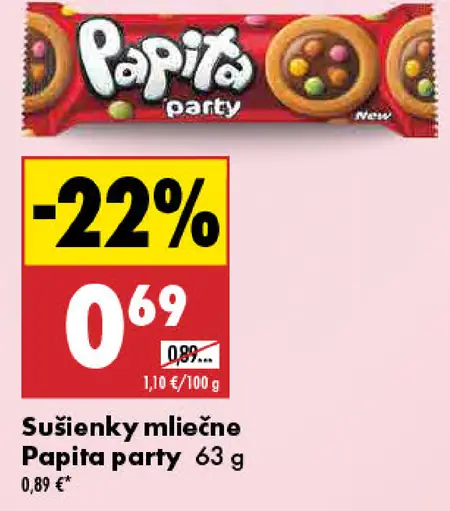 Papita party mliečne sušienky