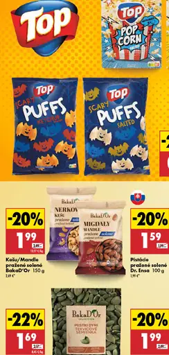 BakaD’Or pražené kešu alebo mandle solené