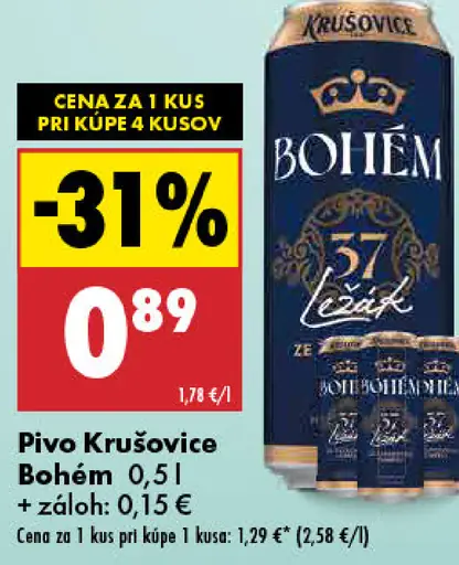 Krušovice Bohem plechovka