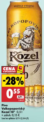 Velkopopovický Kozel 10° pivo plechovka