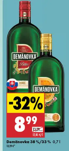 Demänovka bylinný likér 38 % alebo 33 %