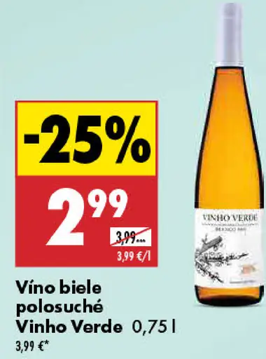 Víno biele polosuché Vinho Verde