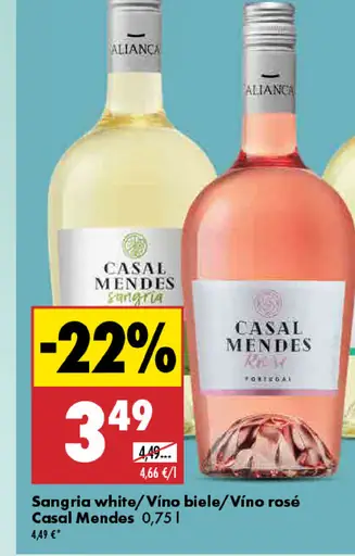 Casal Mendes sangria alebo víno biele alebo víno rosé