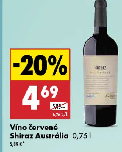 Víno červené Shiraz Austrália