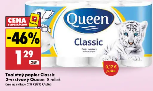 Queen Classic toaletný papier 2-vrstvový