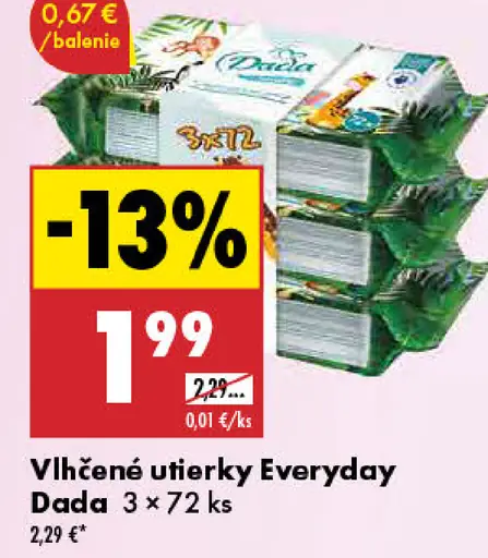 Everyday Dada Vlhčené utierky