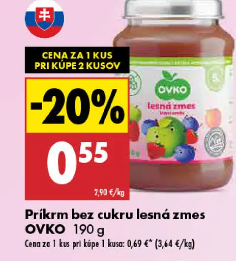 OVKO príkrm bez cukru lesná zmes