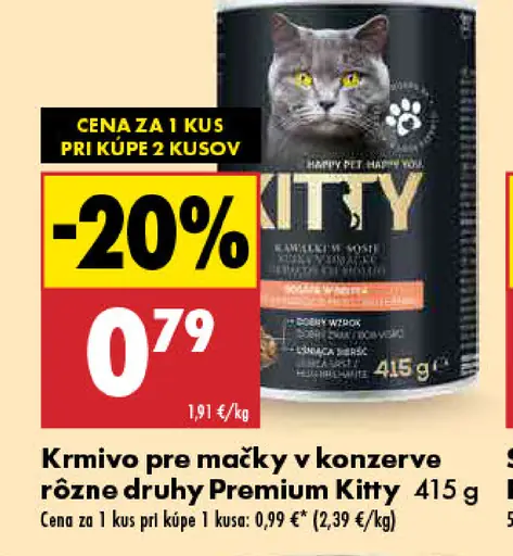Premium Kitty krmivo pre mačky v konzerve rôzne druhy