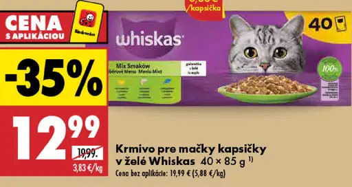 Whiskas krmivo pre mačky kapsičky v želé Mix Smaków výberové menu