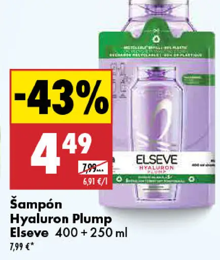 Elseve šampón Hyaluron Plump