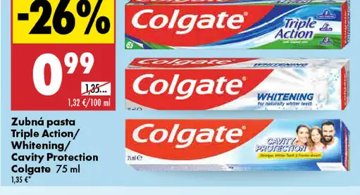 Zubná pasta Triple Action / Whitening / Cavity Protection Colgate