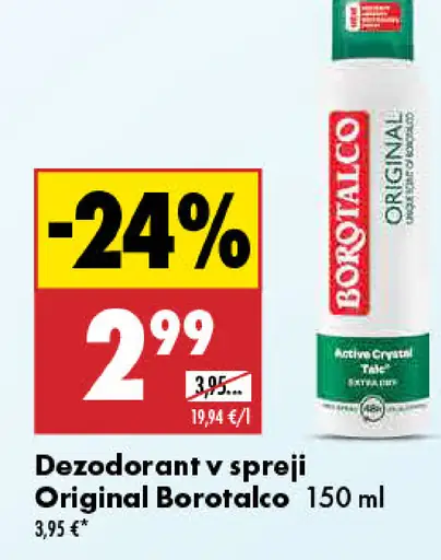 Borotalco Dezodorant v spreji Original