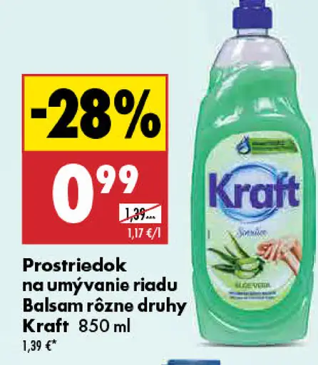 Kraft prostriedok na umývanie riadu Balsam rôzne druhy