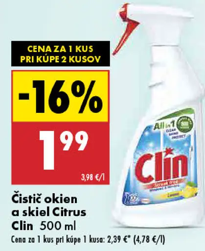 Citrus Clin Čistič okien a skiel