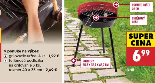 Grill - záhradný gril s chrómovým roštom