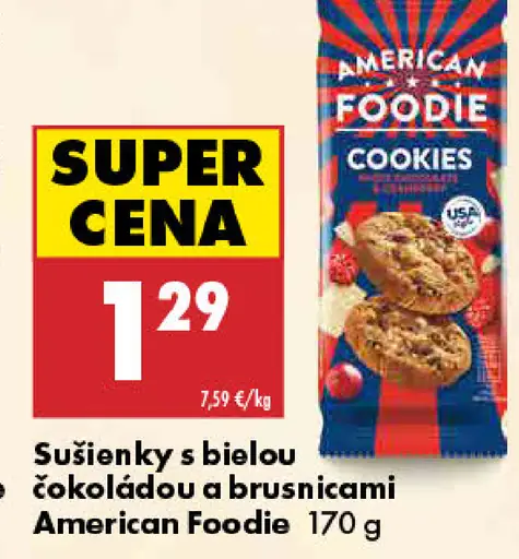 American Foodie sušienky s bielou čokoládou a brusnicami