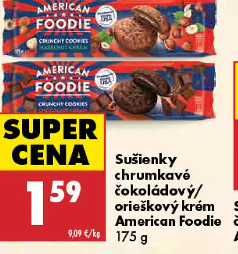 American Foodie sušienky chrumkavé čokoládový/orieškový krém