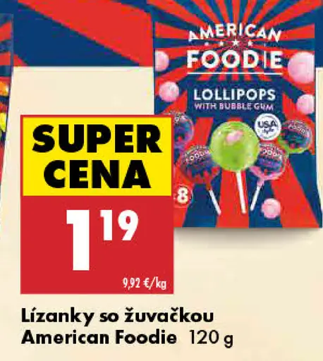 American Foodie lízanky so žuvačkou