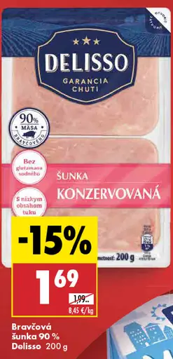 Delisso Bravčová šunka 90 %