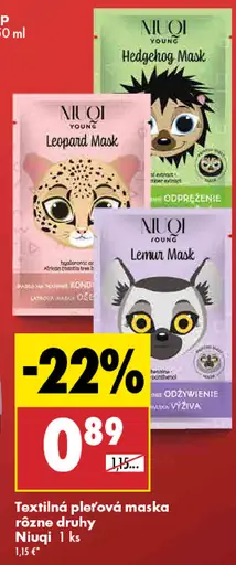 Niuqi Textilná pleťová maska