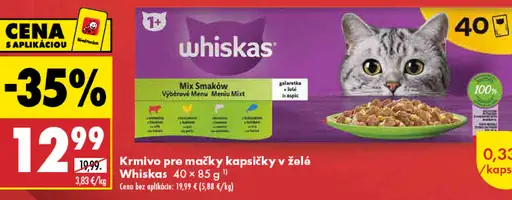 Whiskas krmivo pre mačky kapsičky v želé Mix Smaków výberové menu