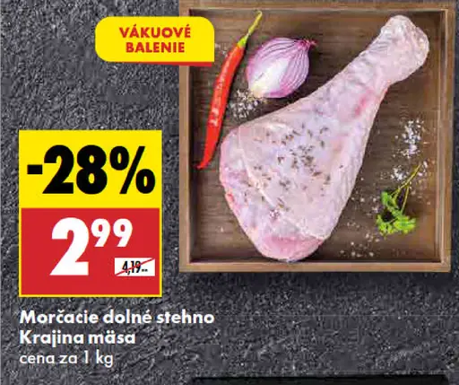 Krajina mäsa morčacie dolné stehno