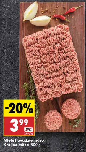 Mleté hovädzie mäso Krajina mäsa