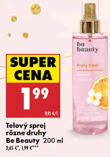 Telový sprej rôzne druhy Be Beauty