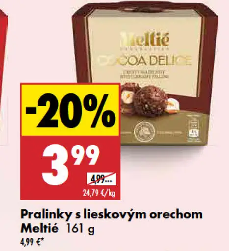 Meltie pralinky s lieskovým orechom