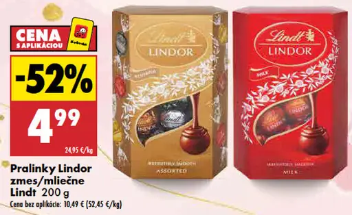 Lindt Lindor zmes / mliečne pralinky