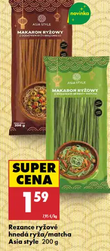 Asia Style rezance ryžové hnedá ryža/matcha