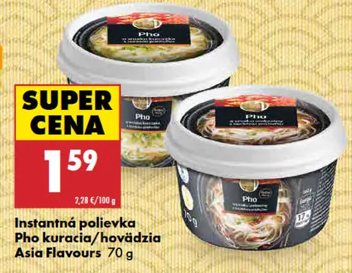 Asia Flavours instantné polievky Pho kuracia/hovädzia