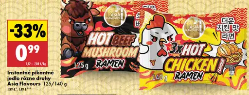 Asia Flavours instantné pikantné jedlo rôzne druhy