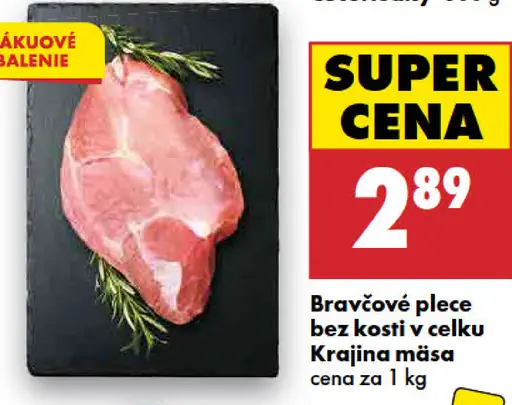 Bravčové plece bez kosti, v celku