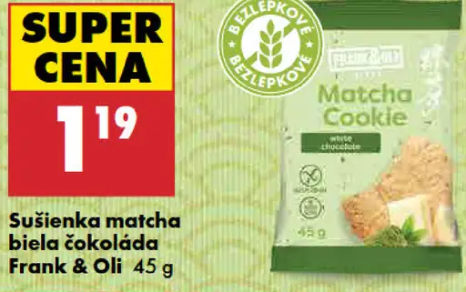 Frank & Oli sušienka matcha biela čokoláda