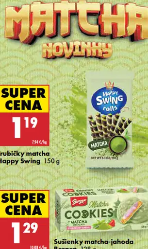 Happy Swing trubičky pistáciové, matcha