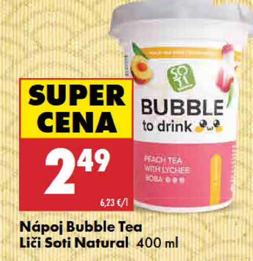 Soti Natural nápoj Bubble Tea liči