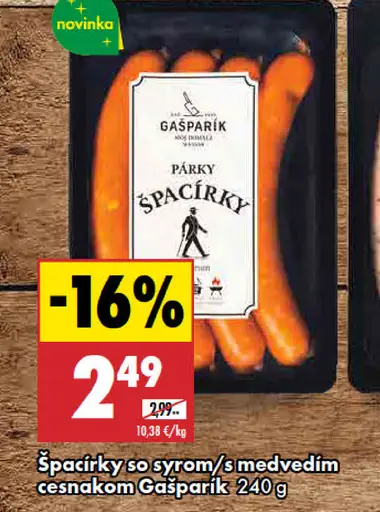 Gašparík špačírky so syrom a medvedím cesnakom