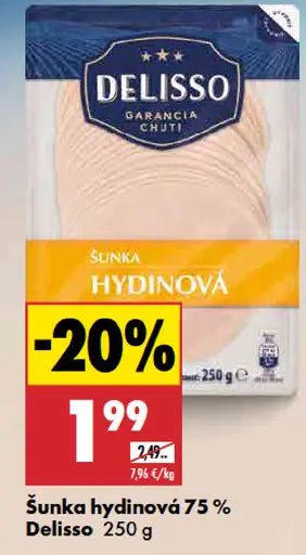 Delisso Šunka hydinová 75 %