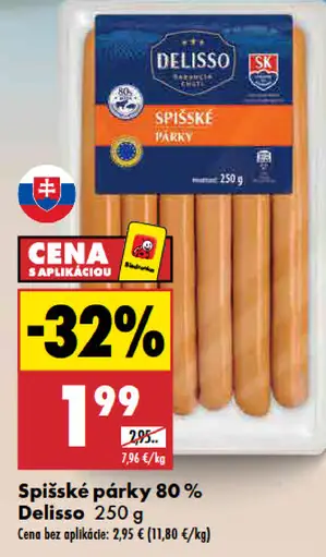 Delisso Spišské párky 80 %