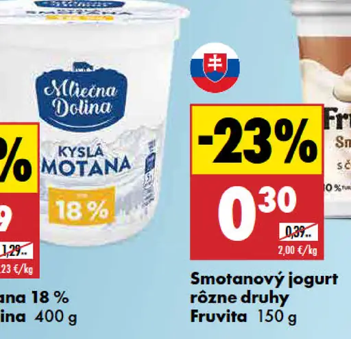 Mliečna Dolina kyslá smotana 18 %