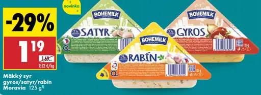 Moravia mäkký syr gyros/satyr/rabín