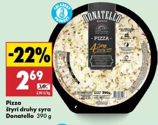 Donatello Pizza štyri druhy syra