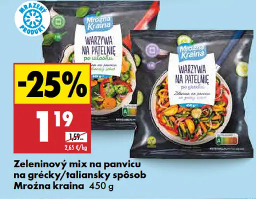 Mroźna Kraina Zeleninový mix na panvicu na grécky/taliansky spôsob